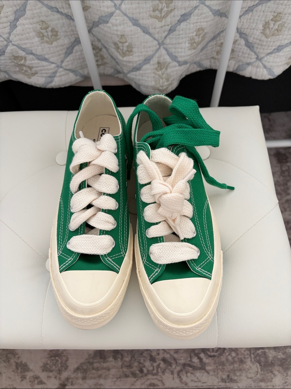 converse Xgolf Lefleur  Green Canvas Low-Top Sneakers with Cream Laces